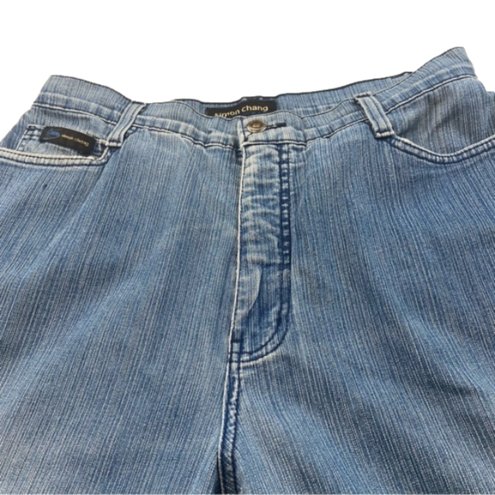 Simon Chang Size 10 Wide Leg Cropped Denim Vintage Lightweight 1970's.Light Wash - Picture 3 of 14